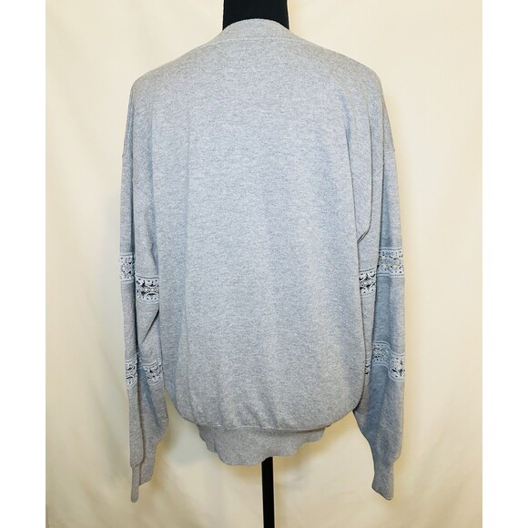 *RARE* See By Chloe Lacy Knit V-Neck Dapple Gray Sweater Women's LARGE‎ - Picture 4 of 14